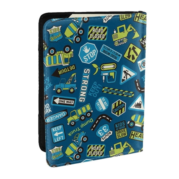 Pofeuu Cartoon Heavy Equipment Machinery Road Construction Print Travel Document Organizer Passport Holder Men Women for Family (6.5 in x 4.5 in),Wallet Holder Credit Card Clutch Bag Case