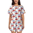 thumbnail image 1 of Pofeuu Cartoon Helicopter Print Women's Pajama Set Short/Shorts Soft Button PJs Elastic Drawstring Waist Sleepwear-X-Large, 1 of 6
