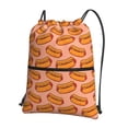 thumbnail image 1 of Pofeuu Cartoon Hot Dog Print Drawstring Backpack Water Resistant String Bag Sports Sackpack Gym Sack with Side Pocket for Men Women, 1 of 6