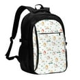 thumbnail image 1 of Pofeuu Cartoon House Print Storage Laptop Backpack with USB Charging Port[Water Resistant] College Computer Bookbag Fits, 1 of 7