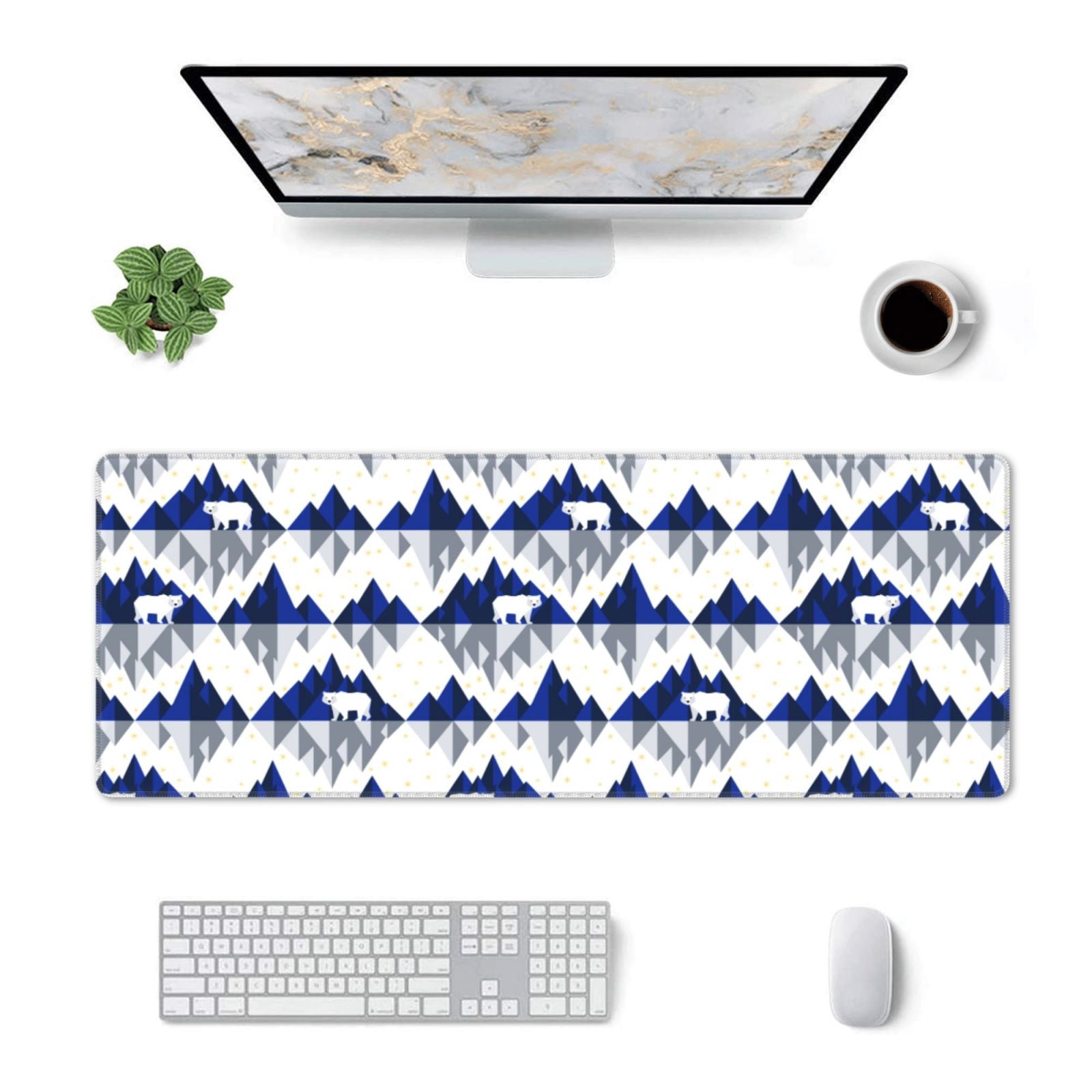 Pofeuu Cartoon Iceberg Polar Bear Print Desk Mat for Keyboard and Mouse ...