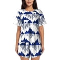 thumbnail image 1 of Pofeuu Cartoon Iceberg Polar Bear Print Women's Pajama Set Short/Shorts Soft Button PJs Elastic Drawstring Waist Sleepwear-Medium, 1 of 6