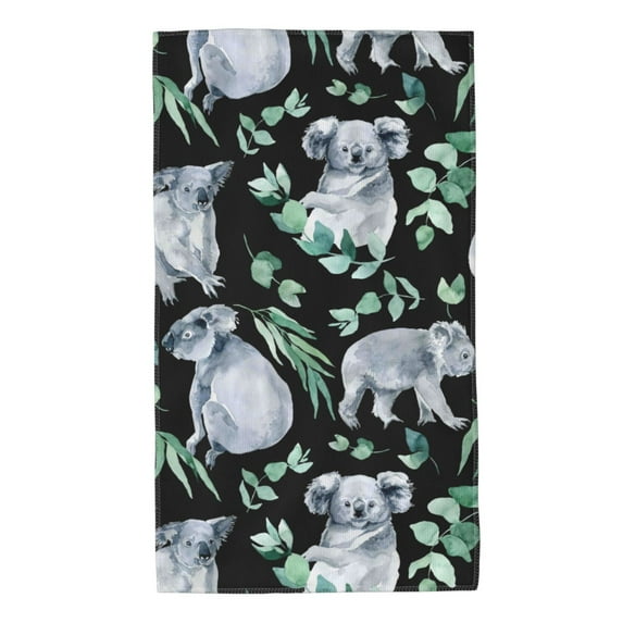 Pofeuu Cartoon Koala Bear Print Hand Towel 27.5" x 16" Soft Absorbent Towel for Bathroom SPA Gym Hotel