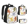 thumbnail image 1 of Pofeuu Cartoon Monkey Print Backpack Travel Backpacks With Lunch Bag Pencil Bag Set 3 pcs Set Cartoon Backpack, 1 of 7