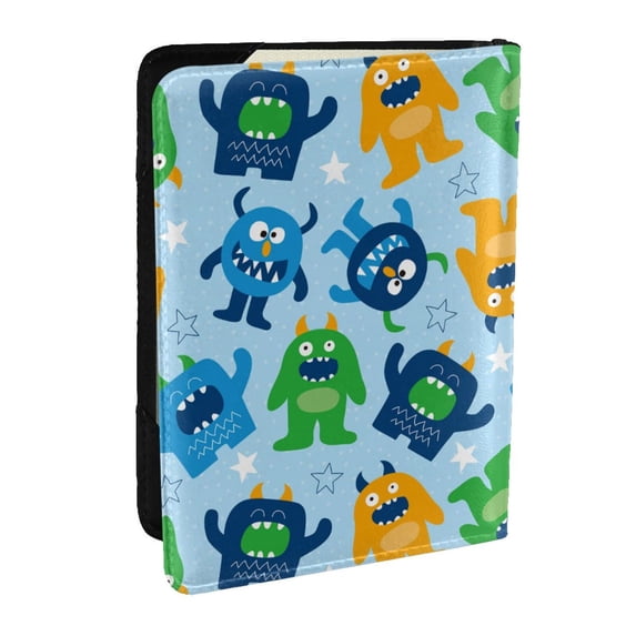 Pofeuu Cartoon Monster Print Travel Document Organizer Passport Holder Men Women for Family (6.5 in x 4.5 in),Wallet Holder Credit Card Clutch Bag Case