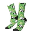 thumbnail image 1 of Pofeuu Cartoon Panda And Leaf 1 Print Crew Socks, Adult Running Hiking Socks for Youth and Adult, 1 of 6