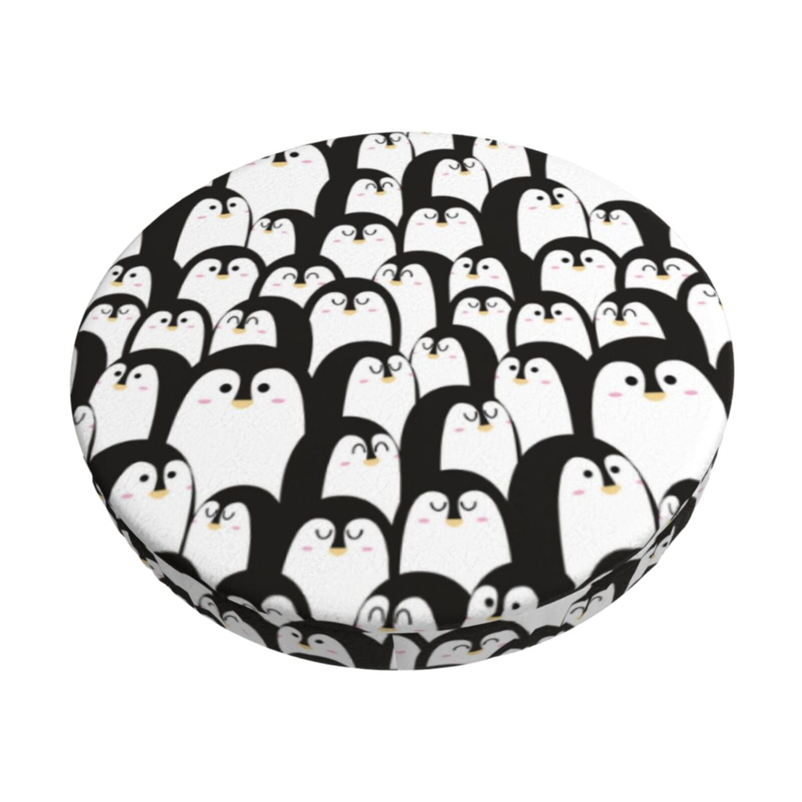 Pofeuu Cartoon Penguin Print Round Bar Stool Covers Super Soft and