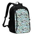 thumbnail image 1 of Pofeuu Cartoon Pirate Print Storage Laptop Backpack with USB Charging Port[Water Resistant] College Computer Bookbag Fits, 1 of 7