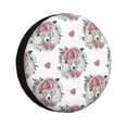 thumbnail image 1 of Pofeuu Cartoon Poodle Dog Print Spare Tire Wheel Cover for Car Truck SUV Camper Universal Fit Spare Tire Cover RV Spare Tire Covers-16 inch, 1 of 6