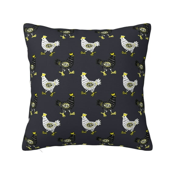 Pofeuu Cartoon Rooster Print Double-sided plush pillowcase Square Throw Pillow Covers Pillows Cover for Living Room Bedroom Sofa Couch Cushion Cover(No pillow core)-22"x22"