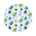 thumbnail image 1 of Pofeuu Cartoon Sea Creatures Print Leather Coasters Set of 6, Round Cups Mugs Mat Pad for Home Kitchen Heat Resistant Drink Coasters,Round Shape, 1 of 7