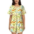 thumbnail image 1 of Pofeuu Cartoon Snake8 Print Women's Pajama Set Short/Shorts Soft Button PJs Elastic Drawstring Waist Sleepwear-3X-Large, 1 of 6