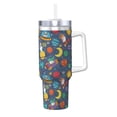 thumbnail image 1 of Pofeuu Cartoon Space Print 40oz Ice Bully With Handle And Straw Stainless Steel Vacuum Insulated Cup And 2 In 1 Straw Lid, 1 of 8