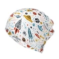 thumbnail image 1 of Pofeuu Cartoon Space Print Multifunction Beanie Hat for Men Women Fashion Scarf Soft Stretch Skull Cap, 1 of 8