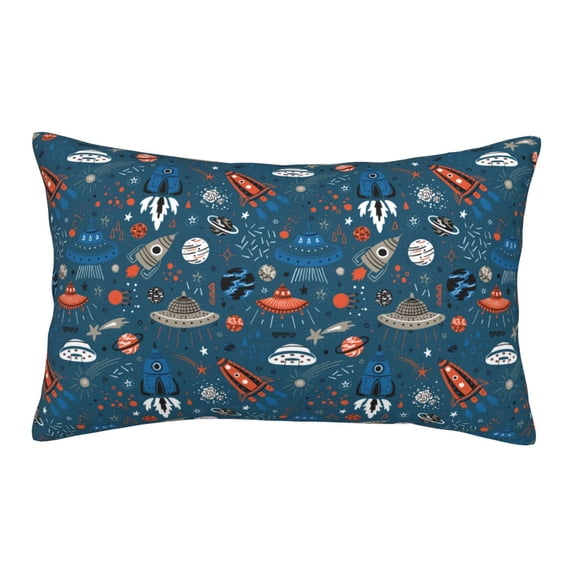 Pofeuu Cartoon Space1 Print Polyester Microfiber Plush Pillowcases, Super Soft and Cozy Pillow Case Covers with Envelop Closure(Pillow core not included)-16"x24"