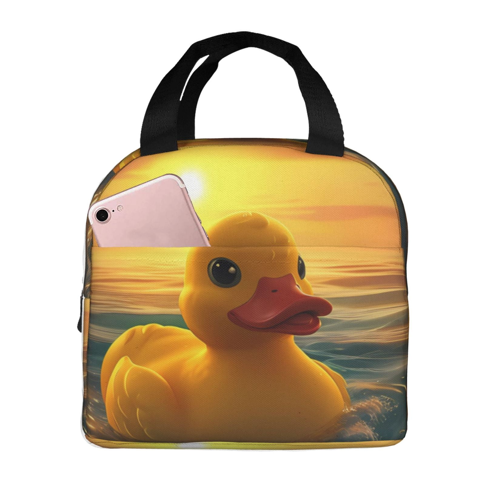 Pofeuu Cartoon Swimming Yellow Duck Print Lunch Bag Lunch Box Insulated ...