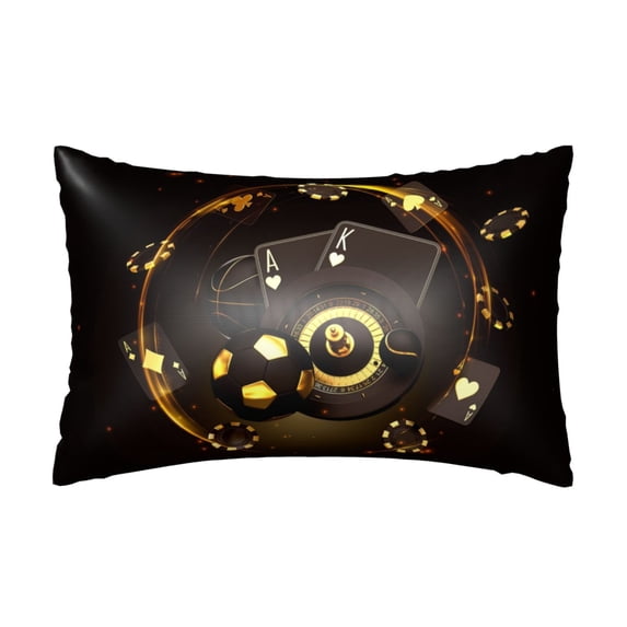 Pofeuu Casino Card Soccer Print Satin Pillowcase for Hair and Skin Pillow Cases, Silk Pillow Cases, Soft Cooling Pillow Covers, 20x30 Inches(Pillow core not included)