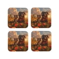 thumbnail image 1 of Pofeuu Cat Dog Friendship Print Coasters for Drinks, 4Pack PU Leather Coasters, Bar Drink Coasters for Tabletop Protection, Furniture from Damage-Square, 1 of 6