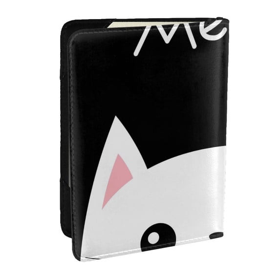Pofeuu Cat Meow Print Travel Document Organizer Passport Holder Men Women for Family (6.5 in x 4.5 in),Wallet Holder Credit Card Clutch Bag Case