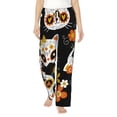 thumbnail image 1 of Pofeuu Cat Skulls and Flowers Print Women's Fashion Pajama Pants with Pockets Comfy Drawstring Sleep Lounge Bottoms-Medium, 1 of 6
