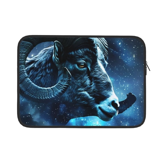 Pofeuu Celestial Ram Night Sky Print Laptop Carrying Case,13-15-Inch Laptop and Tablet, Sleek Design, Durable and Water-Repellent Fabric, Business Casual or School-15 inch