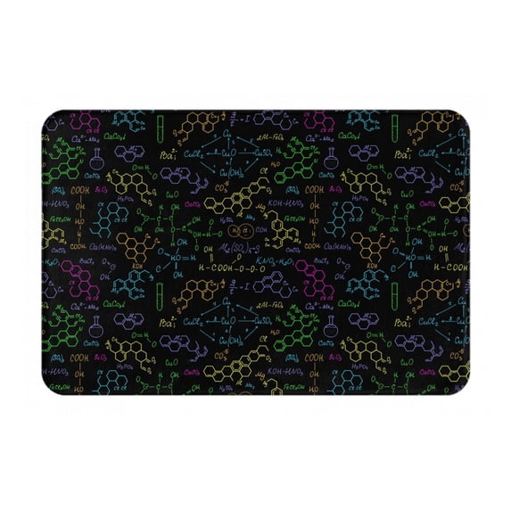 Pofeuu Chemistry Formulas Print Flannel Doormats Rug16"x24"Rug Washable Doormats Indoor Outdoor Rugs for Layered Front Door Mats, Porch, Kitchen, Entryway