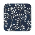 thumbnail image 1 of Pofeuu Cherry Blossoms on Navy Background Print Leather Coasters Set of 6, Round Cups Mugs Mat Pad for Home Kitchen Heat Resistant Drink Coasters,Square, 1 of 7