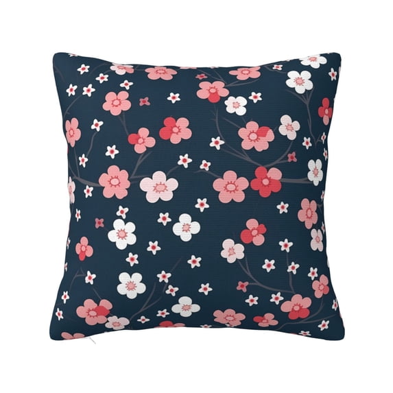 Pofeuu Cherry Blossoms Print Double-sided plush pillowcase Square Throw Pillow Covers Pillows Cover for Living Room Bedroom Sofa Couch Cushion Cover(No pillow core)-12"x12"