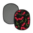 thumbnail image 1 of Pofeuu Cherry Print Silicone Pot Mat Mitten With Hanging Loop Heat Resistant Oven Mitts Non-Slip Bbq Baking Smoking Potholders, 1 of 7