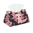 thumbnail image 1 of Pofeuu Chibi Axolotl Sakura Fantasy Print Tissue Box Cover, Modern Decorative PU Leather Rectangular Tissue Box Case Organizer Holder for Vanity Countertop, Night Stands, Livingroom, 1 of 7