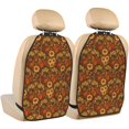 thumbnail image 1 of Pofeuu Chicken And Rooster Print 2 Pack PU Leather Kick Mat Back Seat Protector, Universal Car Seat Back Organizer, Waterproof Backseat Protector For Most Car, 1 of 8