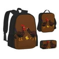 thumbnail image 1 of Pofeuu Chicken Farm Animal Print Backpack Travel Backpacks With Lunch Bag Pencil Bag Set 3 pcs Set Cartoon Backpack, 1 of 7