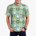thumbnail image 1 of Pofeuu Chicken Laying Eggs Print Men's Loose Fit Midweight Short-Sleeve Pocket Polo-3X-Large, 1 of 6