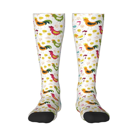 Pofeuu Chickens A Print Stockings, Adult Running Hiking Socks for Youth and Adult