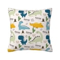 thumbnail image 1 of Pofeuu Childish Dinosaur Print Double-sided plush pillowcase Square Throw Pillow Covers Pillows Cover for Living Room Bedroom Sofa Couch Cushion Cover（No pillow core）-26"x26", 1 of 7