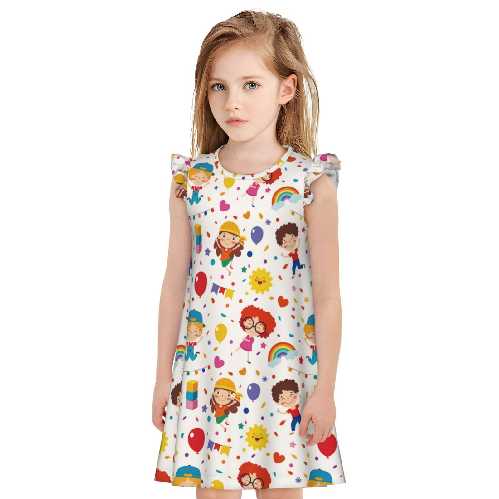 Pofeuu Childrens Party Print Girls Nightgowns, Nightgown Princess ...