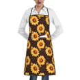 thumbnail image 1 of Pofeuu Chocolate Plaid Sunflower A Print Aprons with Pockets, Cute Aprons for Kitchen, Cooking, Server, Barber, Chef Apron, 1 of 7