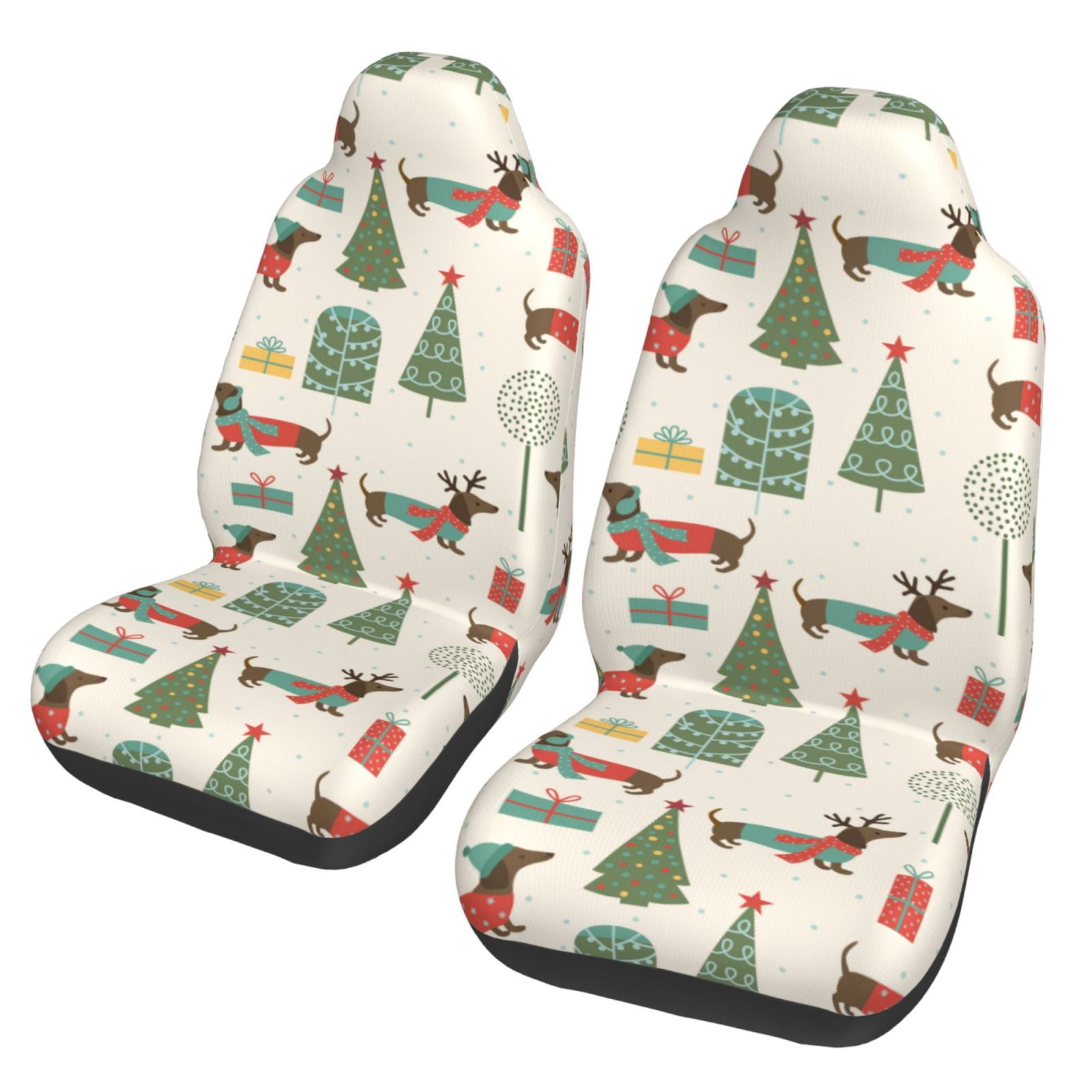 Photo inspiration: Dog Car Cloth Suv Seat Protector Reference: Pofeuu Christmas Dachshund Dog Print Automotive Car Seat Covers Flat