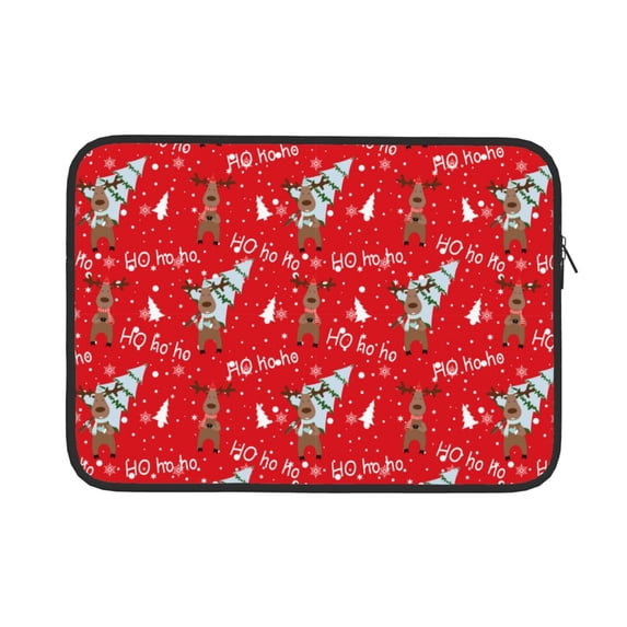 Pofeuu Christmas Deer 1 Print Laptop Carrying Case,13-15-Inch Laptop and Tablet, Sleek Design, Durable and Water-Repellent Fabric, Business Casual or School-13 inch