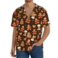 thumbnail image 1 of Pofeuu Christmas Gingerbread Cookies Print Mens Casual Short Sleeve Shirts Beach Summer Spread Collar Pocket Tops Men's Casual Short-sleeved Shirt-XX-Large, 1 of 5