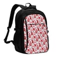 thumbnail image 1 of Pofeuu Christmas Gnome Print Storage Laptop Backpack with USB Charging Port[Water Resistant] College Computer Bookbag Fits, 1 of 7