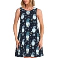 thumbnail image 1 of Pofeuu Christmas Gnome blue Print Women's Sleeveless Dress, Loose Fit Summer Dress, Casual Tank Dress for Women, 1 of 7