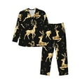 thumbnail image 1 of Pofeuu Christmas Gold Deers Print Men's Long Sleeve Pajama Set Pijamas Para Hombres Pijamas Para Hombres Mens Pajamas Set-XX-Large, 1 of 7