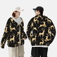 thumbnail image 1 of Pofeuu Christmas Gold Deers Print Sun Protection Outdoor Lightweight Full Zip UV Cooling Hoodie Long Sleeve Summer Clothing for Outdoor Hiking-XX-Large, 1 of 5