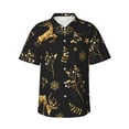 thumbnail image 1 of Pofeuu Christmas Gold Deers1 Print Hawaiian Shirt for Men Sleeves Casual Button Down Summer Beach Dress Shirts T-Shirts,Medium, 1 of 7