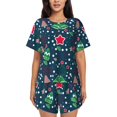 thumbnail image 1 of Pofeuu Christmas Print Women's Pajama Set Short/Shorts Soft Button PJs Elastic Drawstring Waist Sleepwear-Large, 1 of 6