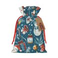 thumbnail image 1 of Pofeuu Christmas Snowman Gift Print Burlap Bags with Drawstrings Drawstring Gift Bags Pouch Bag for Thankgiving Birthday Party Gift Wrapping Treats and Party Favors-Small, 1 of 9