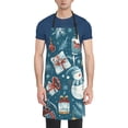 thumbnail image 1 of Pofeuu Christmas Snowman Gift Print Waterproof Apron with Pockets Adjustable Cooking Aprons Kitchen Bib for Baking Household Cleaning, 1 of 8