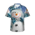 thumbnail image 1 of Pofeuu Christmas Snowman In The Snow Print Hawaiian Shirt for Men Sleeves Casual Button Down Summer Beach Dress Shirts T-Shirts,Medium, 1 of 7