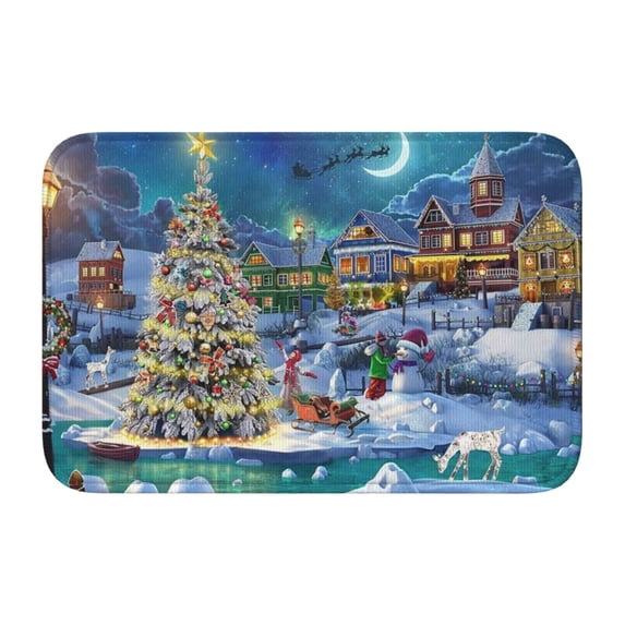 Pofeuu Christmas Tree Print Hem Mat 40x60 - Multipurpose Doormat for Indoor & Outdoor Use - Welcome Your Guests with our Entrance Mat